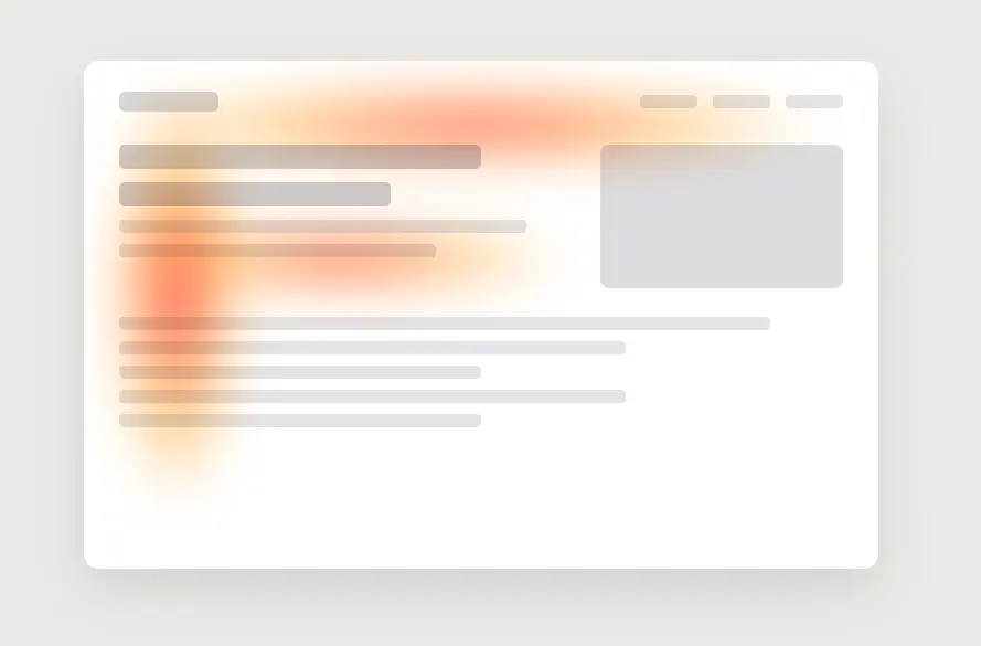 F-shaped eye-tracking pattern showing how visitors scan a web page